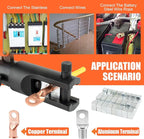 HZLZRZ 12 Tons Hydraulic Crimping Tool, Range 6AWG-4/0AWG(250MCM), Hydraulic Cable Lug Crimper with 8 Pairs of Dies for Hydraulic Wire Battery Cable Electrical Terminal Crimping Tool (YQ/120A)