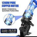 Electric Hydraulic Hole Punch for Metal,1200W Hydraulic Hole Puncher,Angle Steel Hole Punching Machine with Die Φ1/4" 3/8" 1/2" 11/16" 13/16",Hole Punch Tool for Metal Aluminum Copper Iron Steel Plate