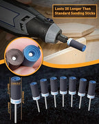 15Pcs 1200 Grit Sanding Drums Sandpaper Sticks Set for Dremel Rotary Tool with 1/8" Shank, Rotary Tool Accessories Suitable for Metal Rust Removal/Jade Polishing/Stone Grinding (1200 Grit)