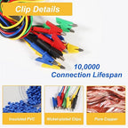 5PCS Alligator Clips Test Leads, 15A Wire Cable With Insulators, 3.3 ft/1m for Electrical Testing