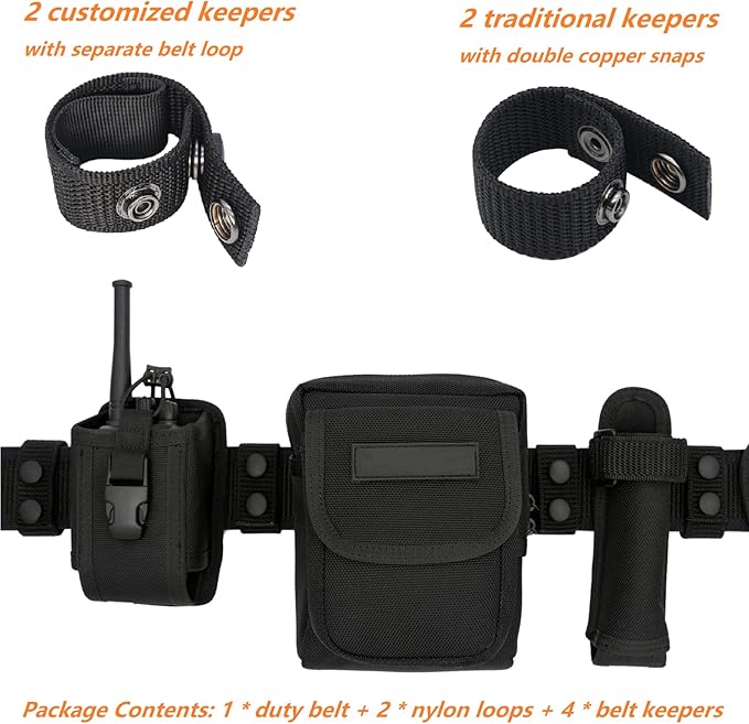 Duty Belt w/ 4 Keepers 2" Nylon Stiff Utility Belt Police Law Enforcement Security Work Patrol Gear Carrier XXL