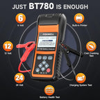FOXWELL BT780 Car Battery Tester, 12V 24V Battery Load Analyzer with Printer 100-2000CCA Digital Automotive Cranking Charging System Checker for Car Motocycle Heavy Duty Truck Marine SUV Boat