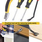 4Pcs Upholstery and Construction Staple Remover with Tack Puller Tool, Nail Puller, Carpet Nail Remover, Heavy Duty Staple Puller Remover, for Furniture Floor Wooden Case Carton Photo Frame