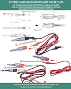 Insulation Piercing Clips Set Heavy Duty 2 Pcs Wire Piercing Probe for 4mm Banana Plug Multimeter Test Leads Multi Testers Needle Accessories