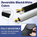 Neoprene Cable Management Sleeve 6.6ft (80 inch) - 1.5 inch, Velcro Cuttable Cord Organizer, Split Wire Loom Tubing Reversible Cord Protector for TV USB PC Ethernet Cable Hider Protect Pets Kids