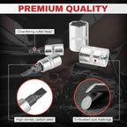 46PCS Small Drive Socket Ratchet Wrench Screwdriver Set, 1/4 Inch Metric Socket and Ratchet Wrench Set with Extension Bar, Compact Tool Set for Car