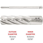 S&F STEAD & FAST - Annular Cutter 3/4" Diameter 2" Cutting Depth, Mag Drill Bits with Pilot Pin for Magnetic Drill Press, 1Pc