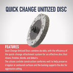 2" Unitized Disc 5 Pcs, 2SF, Silicon Carbide, Quick-Change TR, Deburring, Blending and Finishing on Metals, Plastic and Composite Materials