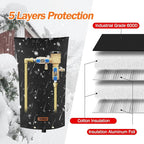 TOHONFOO Backflow Preventer Pipe Insulation Cover (5°F) - Irrigation Sprinkler Valve Insulated Pouch - Water Well Pump Cover - Sturdy 5 Layers for Winter Freeze Protection, 14" W x 26" H, Black