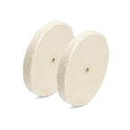ENKAY - 6" Loose Cotton Buffing Wheels (2 Pack) for Polishing Metal and More, for Use with Polishing Compounds, Buffing Machines & Bench Grinders (40 Ply Each)