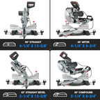 Double Bevel Compound Sliding Miter Saw, Double-Bevel Corded Miter Saw with Laser Guide & 15-Amp Heavy-Duty Motor, Sliding Miter Saw with TCT Saw Blade for Woodworking (12")