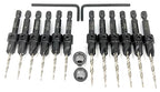 FTG USA Countersink Drill Bit Set 6 Pc #4 (7/64"), 6 Pc #6 (9/64") Tapered Countersink Bit, Stop Collar, Hex Wrench, Woodworking Countersink Drill Bits