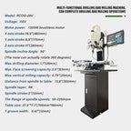 1300W Drilling and Milling Machine with Support Base, R8 Spindle Taper, 1.1" Drilling Diameter, Integrated Vertical Drilling and Milling Lathe for Metal, Wood and Plastic 110V