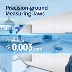 Dasqua 6”/150mm IP67 Absolute Origin Digital Caliper, Stainless Steel, Accuracy ±0.001”/0.02mm, Resolution 0.0005"/0.01mm/1/128, Water/Coolant/Dust Protection, in/mm/Fraction Conversion