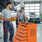 Rolling Tool Chest with Drawers, 5 Drawers Tool Chests & Cabinets, Metal Toolbox with Wheels, Lockable Storage Cabinet, Garage Tool Box with Drawers (Orange, 5 Drawers)