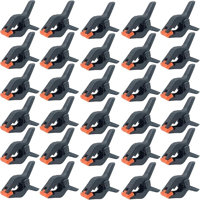 Spring Clamps,30 Pack 3.5in Professional Plastic Heavy Duty Spring Clips for Crafts, Backdrop Clips Clamps for Backdrop Stand,Photography Studios,Woodworking,Home Improvement