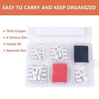 62PCS 4 AWG Tinned Ring Terminal Heat Shrink Tubing Set Copper Wire Lugs 4 Gauge 5/16", 3/8", 1/4", 1/2", 30Pcs Battery Cable Ends and 32PCS Heat Shrink Tubing
