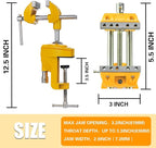 MAXMAN Bench Vise 3 Inch, Heavy Duty Home Bench Clamp with 360° Swivel Base, Multi-Purpose Cast Steel Table Vise, Vise Clamps Fixed Tool for Woodworking, Metalworking, Cutting Conduit, Drilling