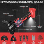 Cordless Oscillating Tool for Milwaukee 18V Battery, Oscillating Multi Tool Kit with Auxiliary Handle, 6 Variable Speed, Oscillating Saw for Scraping, Sanding, Cutting Wood (Battery Not Included)