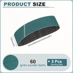 HARFINGTON 4 x 36 Inch Sanding Belts, 5 Pcs 60 Grit Zirconia Abrasive Belt Sander File Belt for Woodworking, Metal Polishing, Knife Sharpener