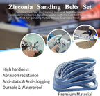 3/8" x 13" Zirconia Sanding Belts, 30 pack 3/8x13 Inch Sanding Belts 80 Grit, Zirconia Belt Sander Sanding Belts for Air File Belt Sander(3/8x13in, 80 Grit)