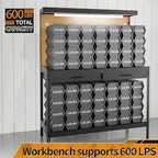 Work Bench, Work Benches for Garage, Work Table, A3 Steel 600LBS Capacity Workbench for Garage Tool Storage Workshop Basement, Tool Table Bench