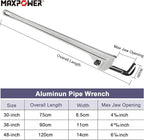 MAXPOWER 48-inch Pipe Wrench, Heavy Duty Large Straight Plumbing Wrench Smooth Jaw Aluminum Pipe Wrench