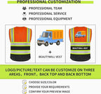 BeautyWill Custom Logo 10/20 Pack Safety Vest Class2 High Visibility Vest with Pockets Breathable Construction Vest Bulk