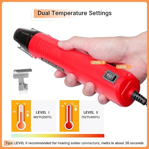 Kuject 820PCS Solder Seal Wire Connectors & Heat Shrink Tubing Kit with Heat Gun and Organizers, Waterproof Solder Stick Butt Connectors for Marine, Automotive and Truck Wiring, AWG 26-10