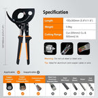 Nasop Heavy Duty Ratcheting Cable Cutter for 750MCM Copper and 1000MCM Aluminum
