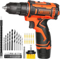 12v Drill Driver Set,Cordless Drill with Battery and Charger,LED Tools Kit,25+1 Torque Setting and 43pcs Bits