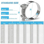 AKIHISA 140-148mm ID Range T-Bolt Hose Clamp,2 Pack 304 Stainless Steel Heavy Duty Pipe Clamps 5.51 to 5.83 Inch