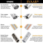 SVAAR 6 PCS 00 Gauge Non Insulated Butt Connectors 2/0 AWG Uninsulated Butt Splice Connectors Crimp Repair Butt Splices Kit Tinned Copper Seamless Barrel Butt Splice Terminals & 6PCS 3:1 Heat Shrinks