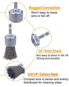 Rocaris 30 Pack Carbon Steel Wire Wheel Brush with 1/4-Inch Hex Shank, Pen Brush, for Rust Removal, Corrosion and Scrub Surfaces, 3 Sizes