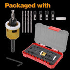 Generic 5 Count Carbide Tipped Countersink Drill Bit Set with Low Friction Depth Stop, 1/4" Quick Change Hex Shank for Wood, Plastic, Woodworking
