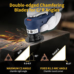 2 in 1 Pneumatic Chamfering Tool- Mini Air Chamfer Tool with Multi-Angle Chamfering Kit,45 Arc Corner Deburring Beveling Chamfer Machine for Metal, Acrylic,Woodworking (Blue)