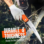 9-Inch Folding Camping Saw - Heavy Duty Pruning Saw with Triple-Cut SK5 Blade, 7 TPI Razor Teeth for Tree Trimming, Wood Cutting, Camping, Bushcraft, and Gardening Work