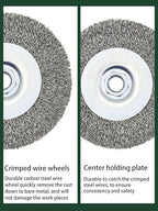 Crimped Wire Wheel Brush 4in 5/8-11 Threads Arbor for 4-1/2" Angle Grinder Metal Rust Paint Stain Removal - 1pcs