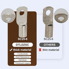 Thick Copper Electric Wire Lugs,10Pcs Tinned Copper Gauge 4Awg-1/4(M6) Ring Heavy Duty Battery Cable Lugs Ends Ring Terminals Connectors with 10Pcs 3:1 Heat Shrink Tubing Assortment Kit