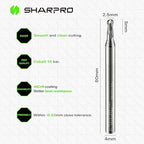Carbide Ball Nose End Mills Set 2 Flute 4mm SHK. 2.5mm Cutting Dia. 3D Carving, High-Speed and Deep Cutting, AlCrN Coated, Apply for Alloy Steel, Stainless Steel and Various Cast Iron. (5PCS)