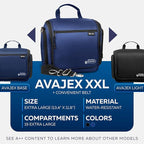 Extra Large Hanging Travel Toiletry Bag for Men and Women - Cosmetic Travel Bag With Shoulder Strap - Waterproof Hygiene Bag with Metal Xxl Swivel Hook and 19 Compartments for Toiletries