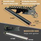 VVAAGG Flint and Steel Fire Starter Kit Survivor, 3/8" 1/2 inch Ferro Rods and Magnesium Rods with Paracord Handle