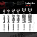 ASNOMY 6Pcs Wire Bore Brush for Drill,1/2” 3/4” 1” Stainless Steel Copper Pipe Cleaner Set for Power Drill Cleaning,Abrasive Drill Wire Brush with 1/4" Hex Shank