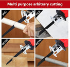 Cordless Reciprocating Saw | 21V 2000mAh * 2 Batteries, 3000RPM, 28mm Stroke Length, 4 Blades | Electric Power Reciprocating Saw for Wood/Metal/PVC Cutting