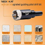3/4 Inch Diamond Hole-Saw Bits with Pilot Drill Bit - 2pc 3/4" Diamond Tipped Tile Hole Saws with Guiding Bit Accurate Drilling for Porcelain Tile Ceramic Pottery Granite Stone Glass Bottles 20mm