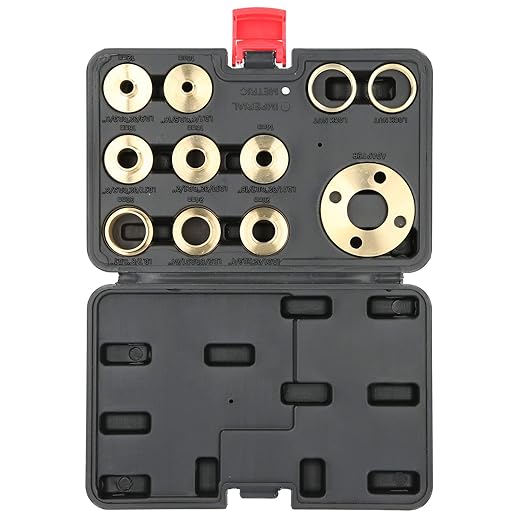 Template Guides, 11Pcs Brass Router Template Guides Bushing Set with Lock Nuts and Adapter Universal Fit Standard Router Bases or Router Insert Plates