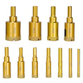 Diamond Hole Saw Tile Drill Bits,Dry/Wet Brazing Drill Hole Saw Kit,11pcs Diamond Core Drill Bit Set for Ceramic, Glass, Tile, Gypsum, Marble, Granite