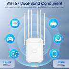 AX1800 Outdoor WiFi 6 Extender, High Power Outdoor WiFi Extender Signal Booster, Long Range Outdoor WiFi Access Point, IP67 Weatherproof, Passive PoE, for Starlink, Patio, Camping, Yard, RV