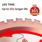 Metal Cutting Circular Saw Blade, Steel and Stainless Steel Cutting, The Cutting Head uses a Special Anti-Heat Sticking Coating with high Finish and Long Life,FMB 9 inch 48-Tooth 1" -TA