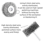 dophee 2Pcs 2 Inch Wire Wheel Brush for Drill Attachment 0.0118" Coarse Crimped Carbon Steel Wire 1/4 Inch Round Shank Wire Wheel Brush for Rust Corrosion Paint Removal
